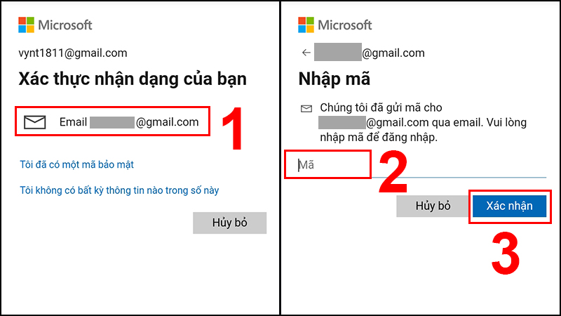 X&aacute;c thực nhận dạng t&agrave;i khoản
